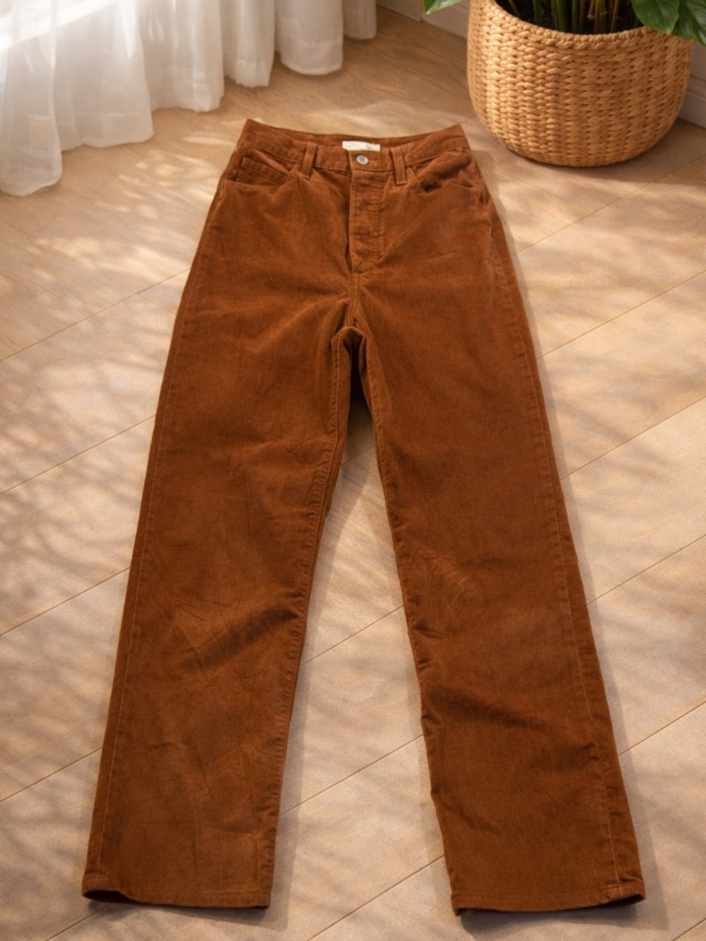 Levi’s Ribcage Straight Ankle Pants Brown High Rise W26 L27